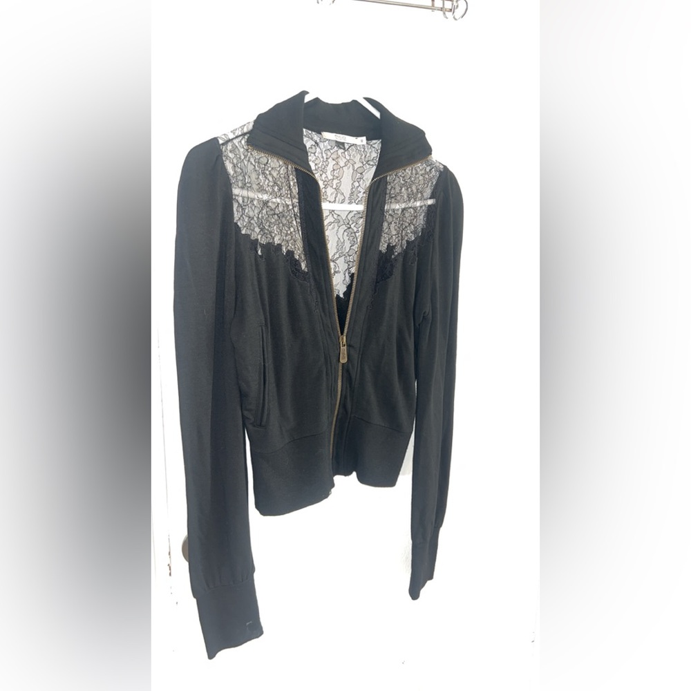 GORGEOUS R.E.D. Valentino Black Jacket with Lace Detail